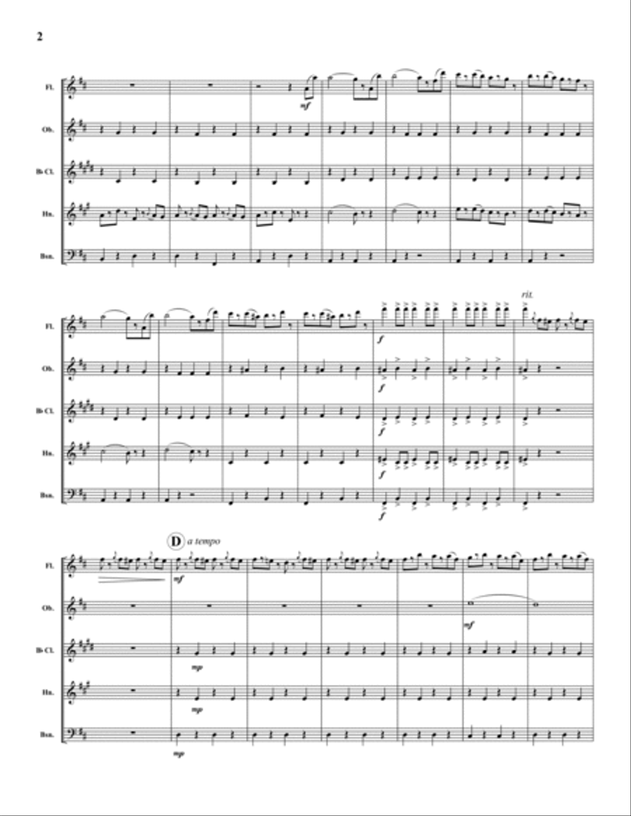 Radetzky March Woodwind Quintet scores gallery preview page 2