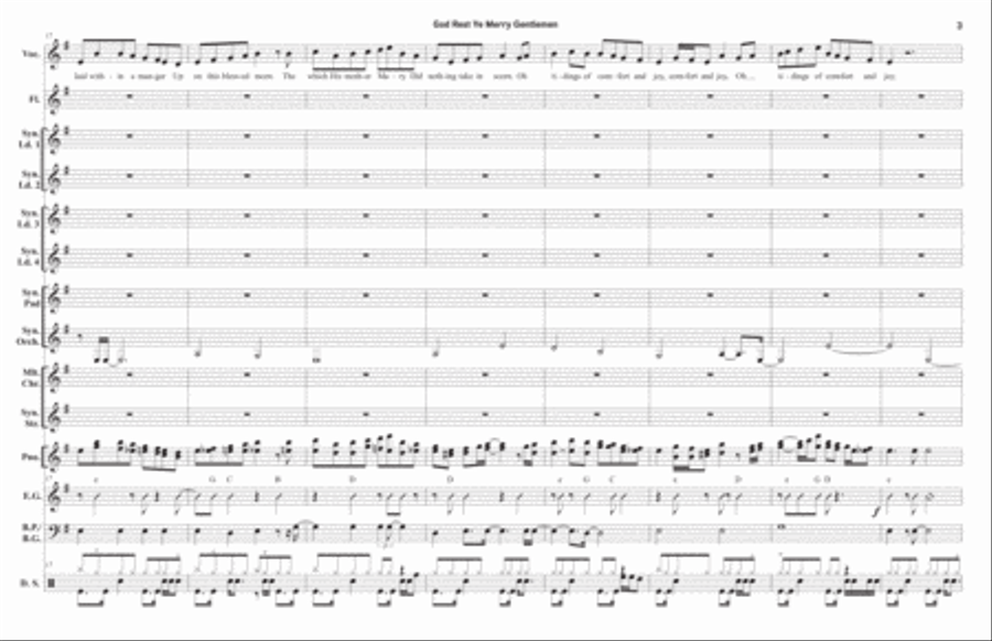 God Rest Ye Merry Gentlemen (Full Score 11x17) Piano, Vocal, Guitar scores gallery preview page 3