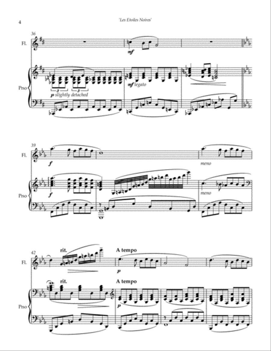 Les Etoiles Noires Les Etoiles Noires Flute Solo scores gallery preview page 4