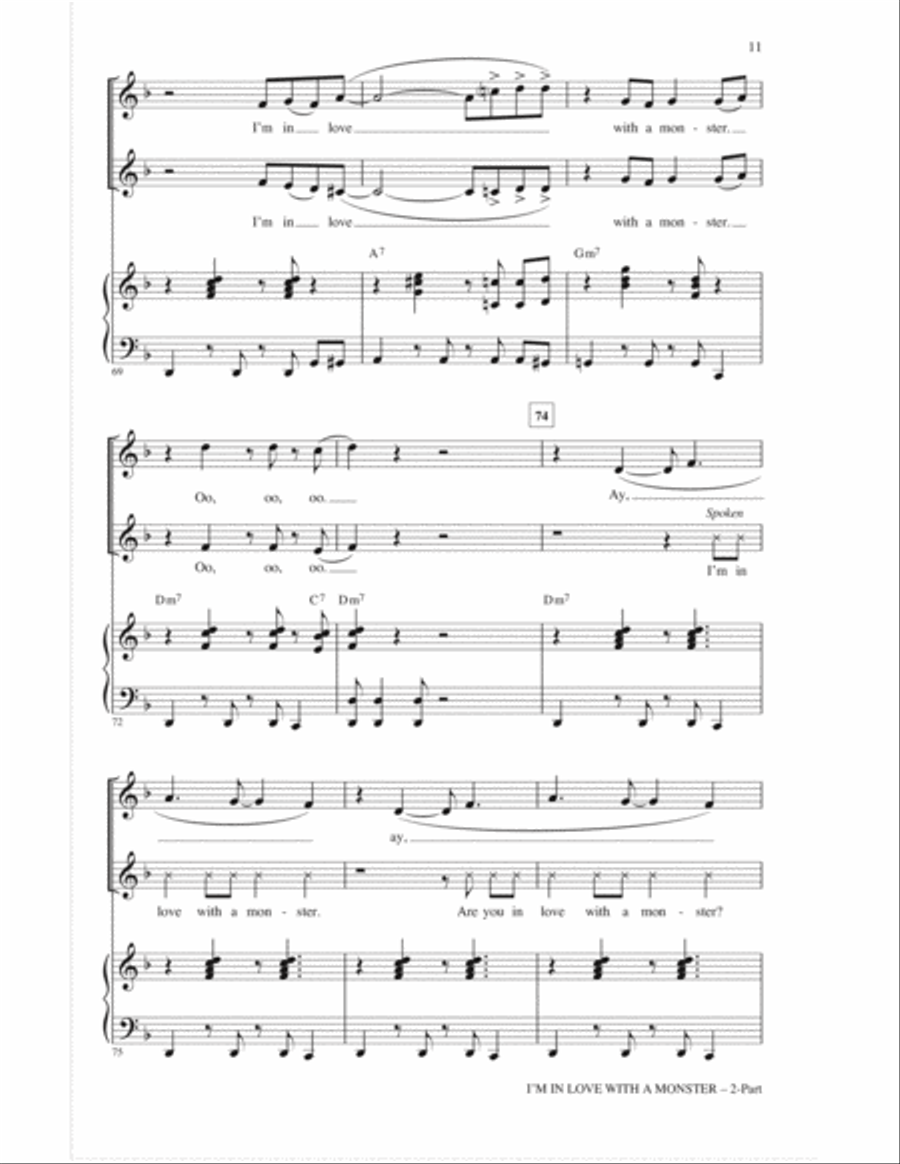 I'm In Love With A Monster 2-Part scores gallery preview page 10