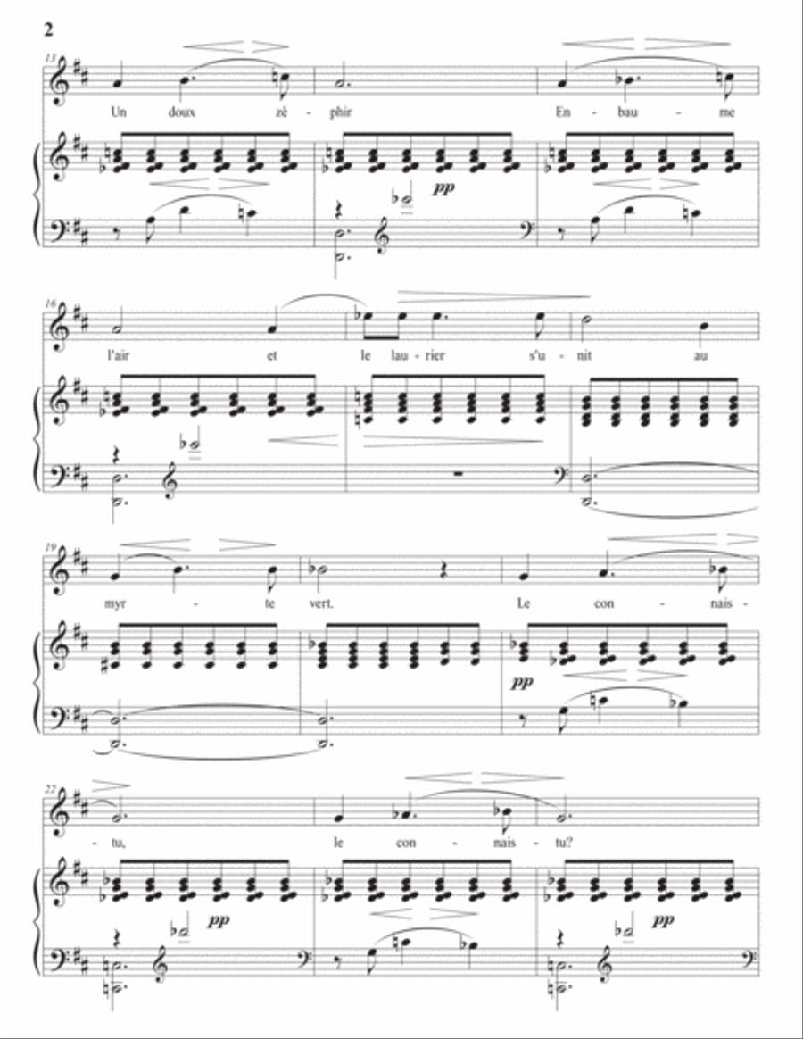 DUPARC: Romance de Mignon (transposed to D major) Voice scores gallery preview page 3