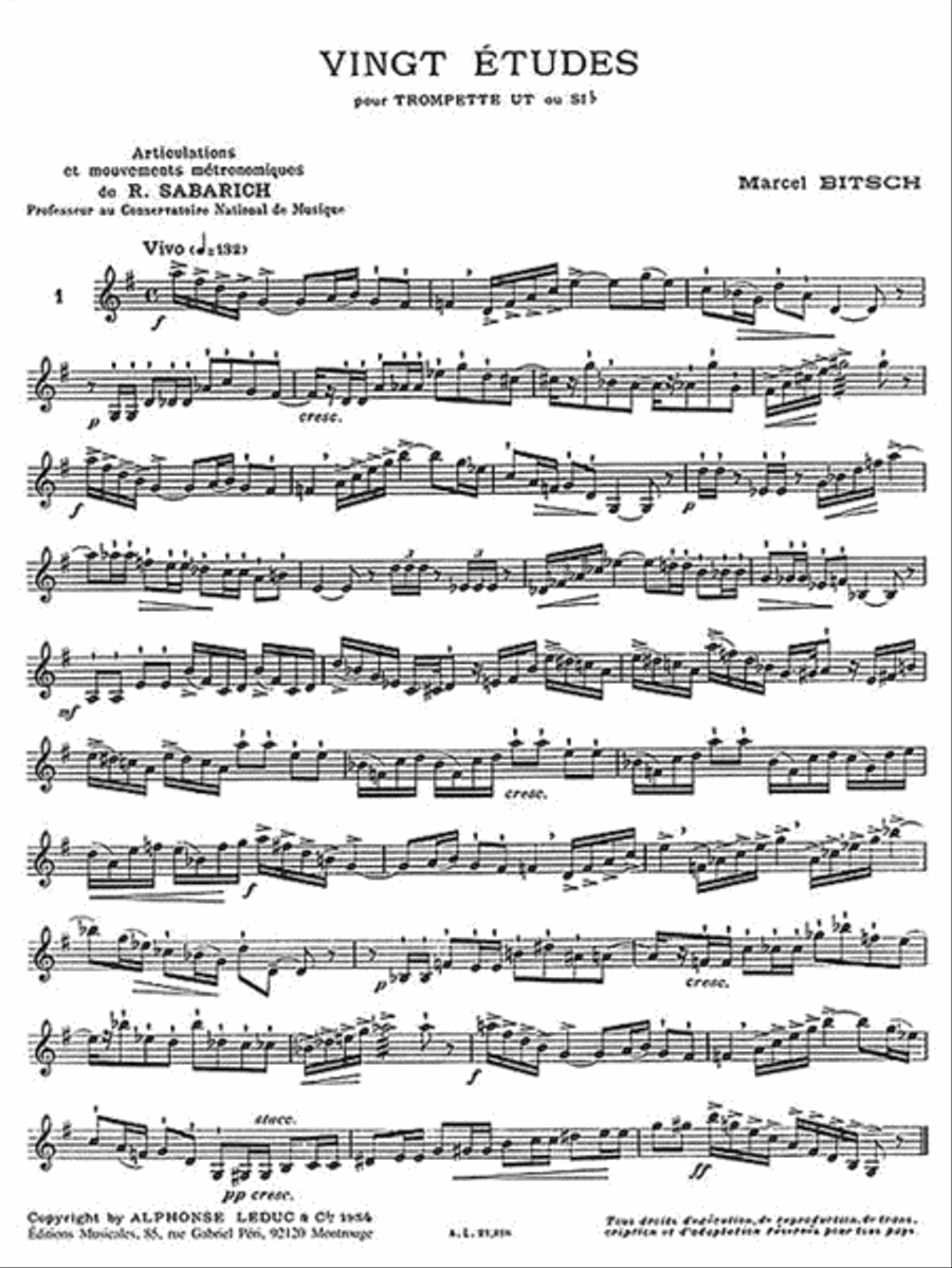 Vingt Etudes Trumpet Solo scores gallery preview page 2