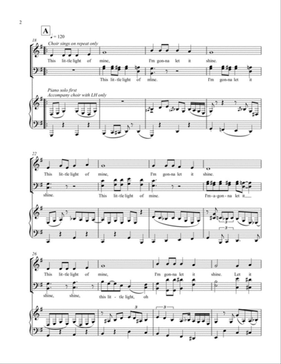 This Little Light of Mine 4-Part scores gallery preview page 2