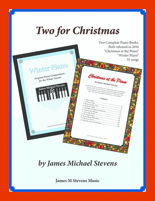 Book cover for Two for Christmas ("Winter Piano" & "Christmas at the Piano")