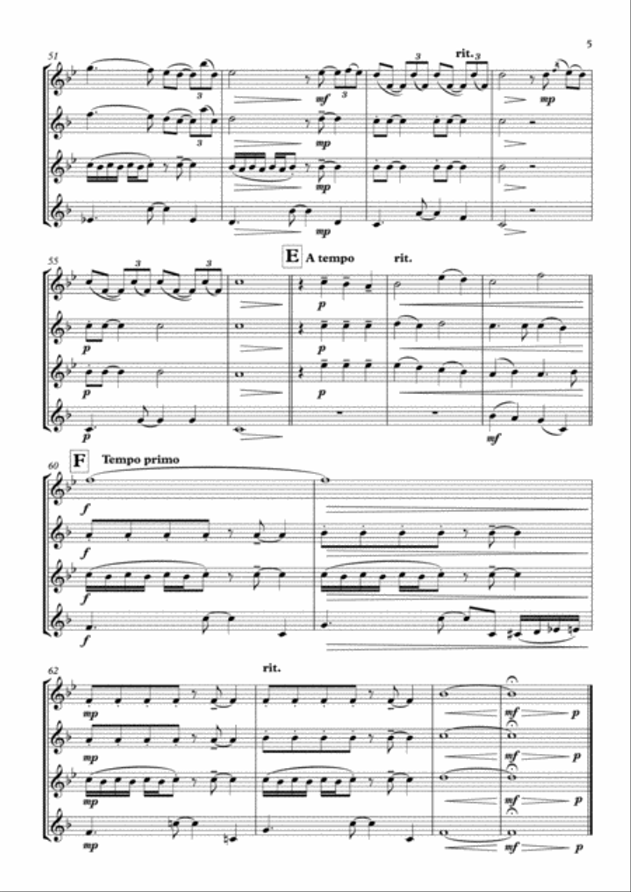 Il Postino (the Postman) Woodwind Quartet scores gallery preview page 5