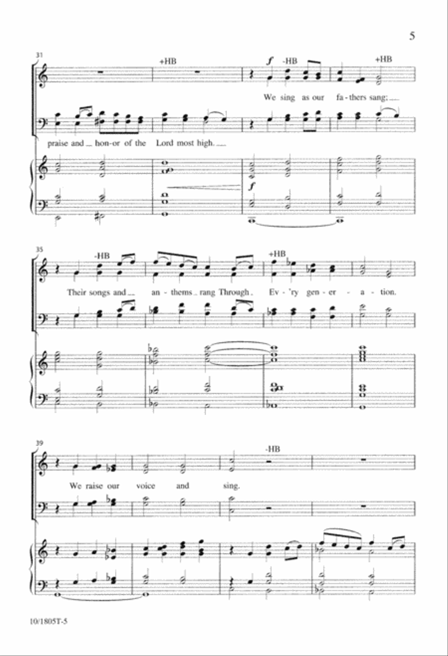 Hymn of Dedication 4-Part scores gallery preview page 5