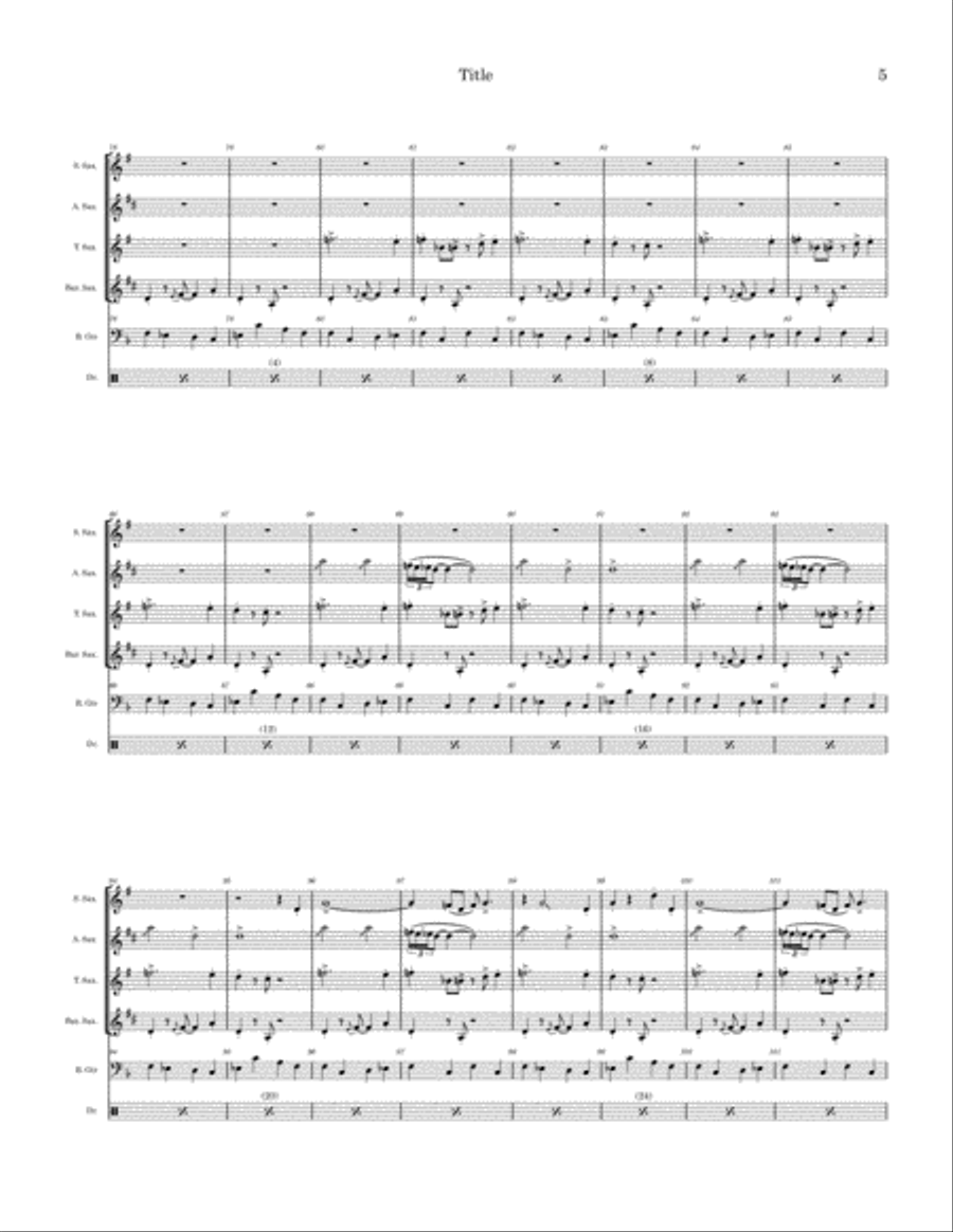 That Old Black Magic Saxophone Quartet scores gallery preview page 5