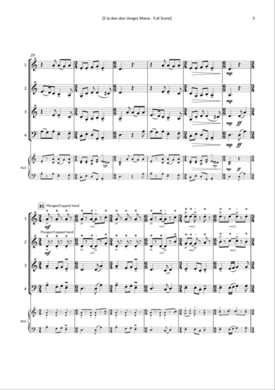 E la don don Verges Maria Brass Ensemble scores gallery preview page 5