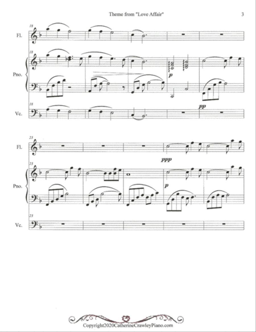 Love Affair (title Theme) Small Ensemble scores gallery preview page 3