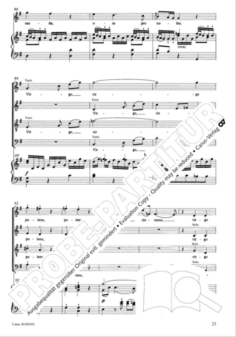 Litaniae Lauretanae B.M.V. in D 4-Part scores gallery preview page 24