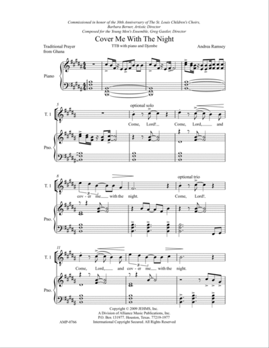 Cover Me with the Night TTB scores gallery preview page 6
