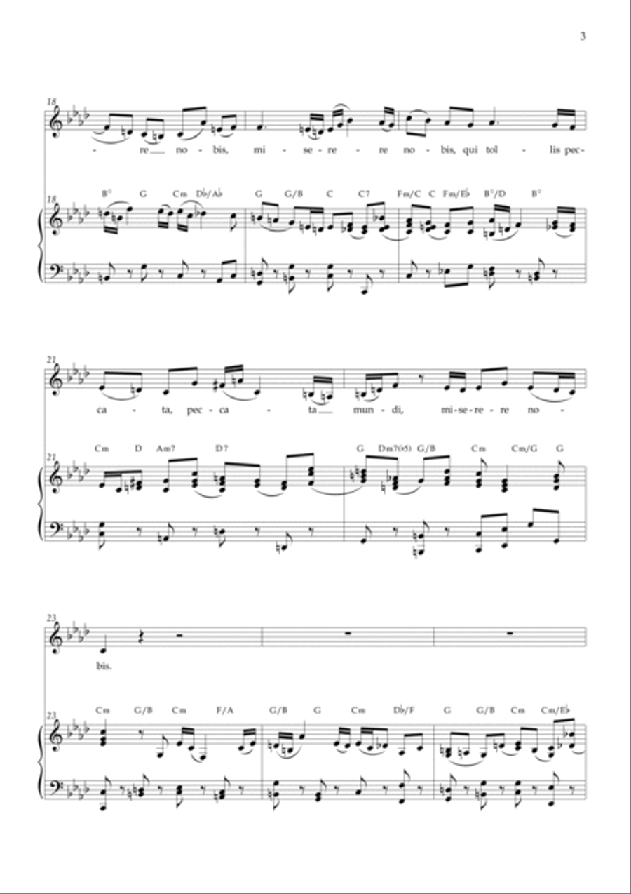 Agnus Dei - Mass B Minor BACH - F minor Chords Voice scores gallery preview page 3