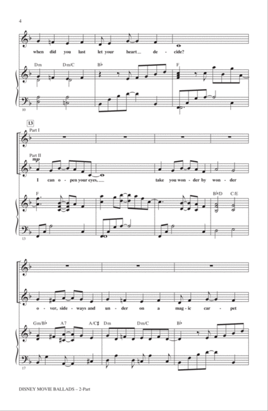 Disney Movie Ballads (Medley) (arr. Mac Huff) 2-Part scores gallery preview page 2