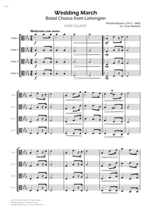 Wedding March (Bridal Chorus) - Viola Quartet (Full Score) - Score Only