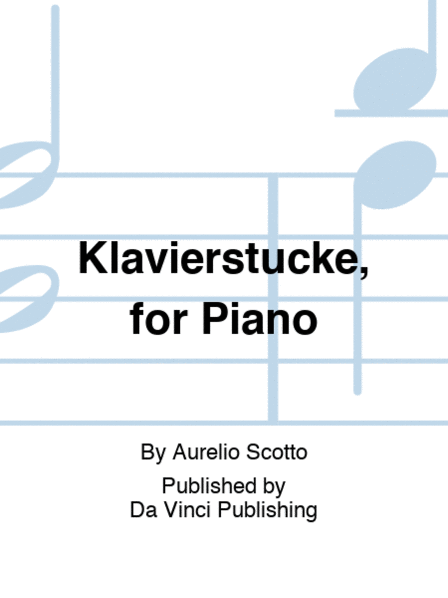 Klavierstucke, for Piano Piano Solo scores gallery preview page 1