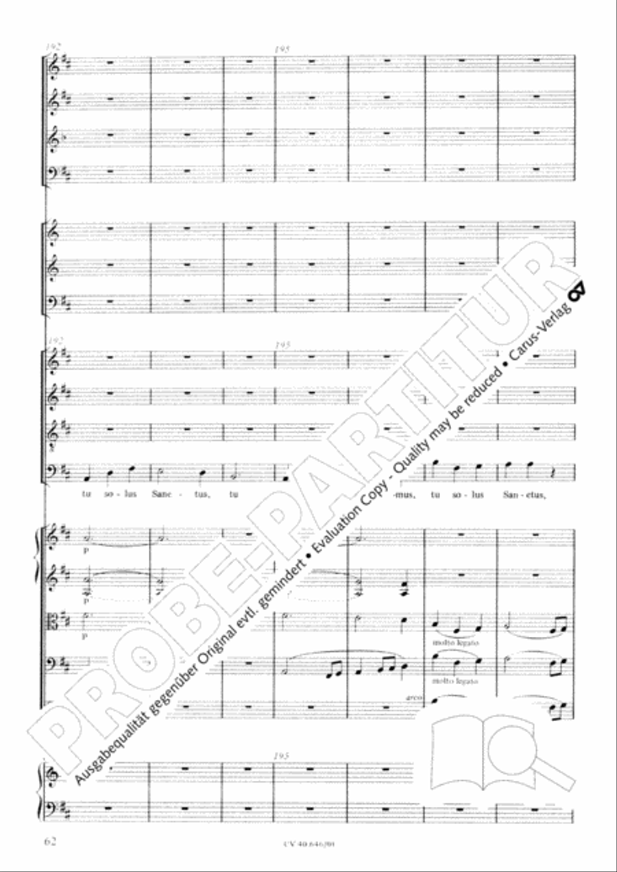 Mass in A Major (2 versions) STB scores gallery preview page 73