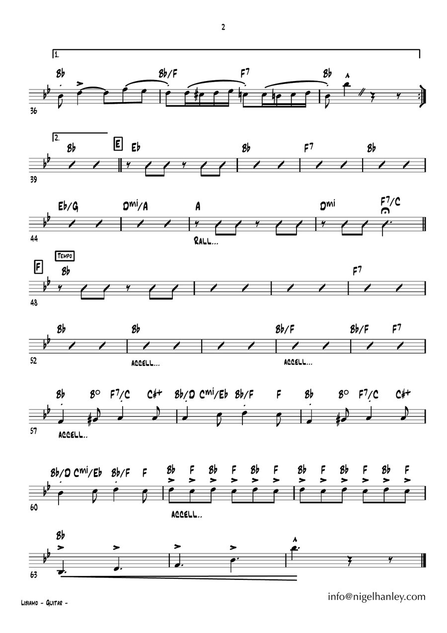 Libiamo Ne Lieti Calici Jazz Ensemble scores gallery preview page 3