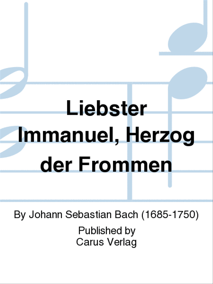 Dearest Immanuel, Lord of the Faithful (Liebster Immanuel, Herzog der Frommen) Voice scores gallery preview page 1