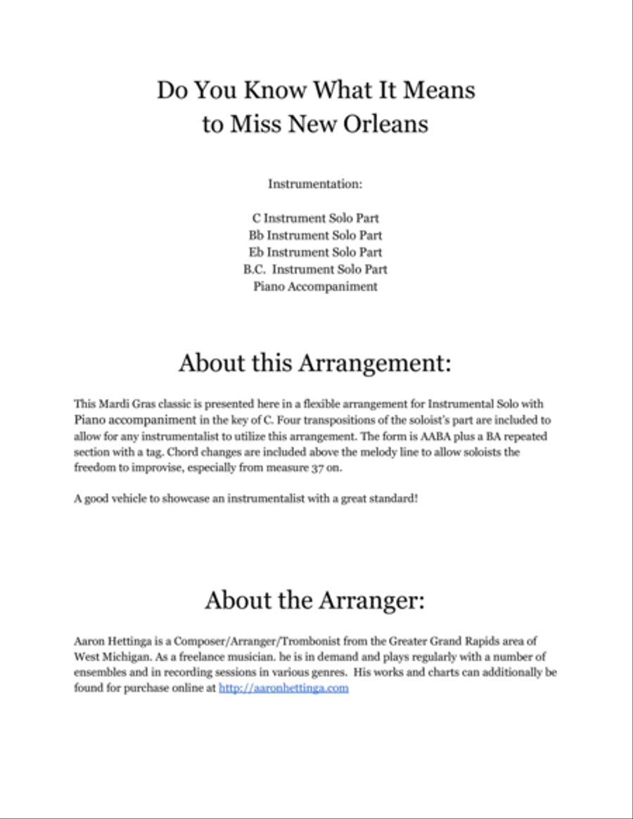 Do You Know What It Means To Miss New Orleans Piano scores gallery preview page 2