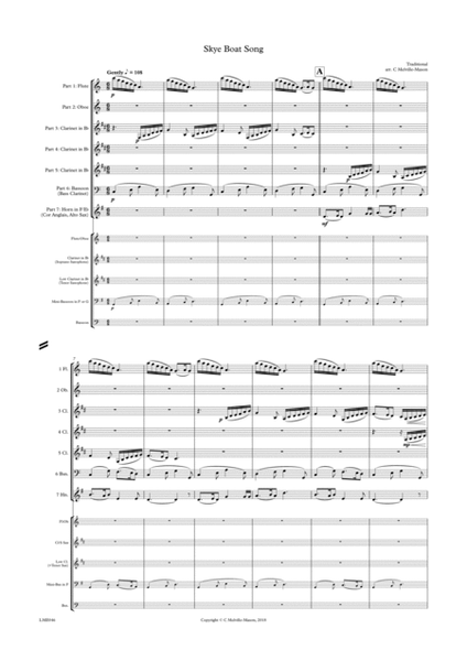 Skye Boat Song (Over the Sea to Skye) - woodwind ensemble, featuring horn image number null