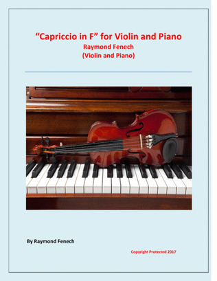 Book cover for Capriccio in F - For Solo Violin and Piano