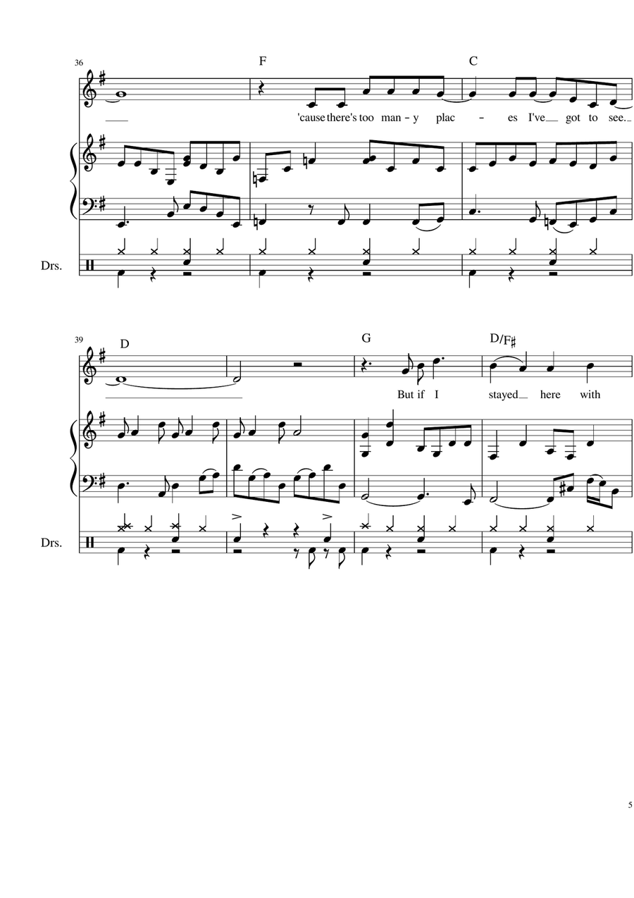 Free Bird Free Bird Piano, Vocal scores gallery preview page 5