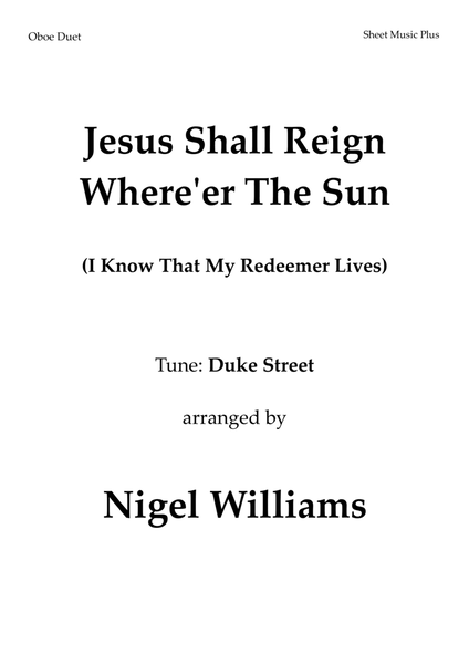 Jesus Shall Reign Where'er the Sun, for Oboe Duet image number null