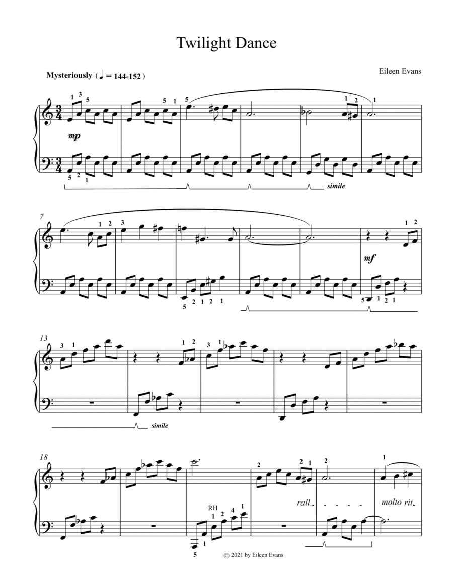 Twilight Dance Twilight Dance Piano Method scores gallery preview page 1