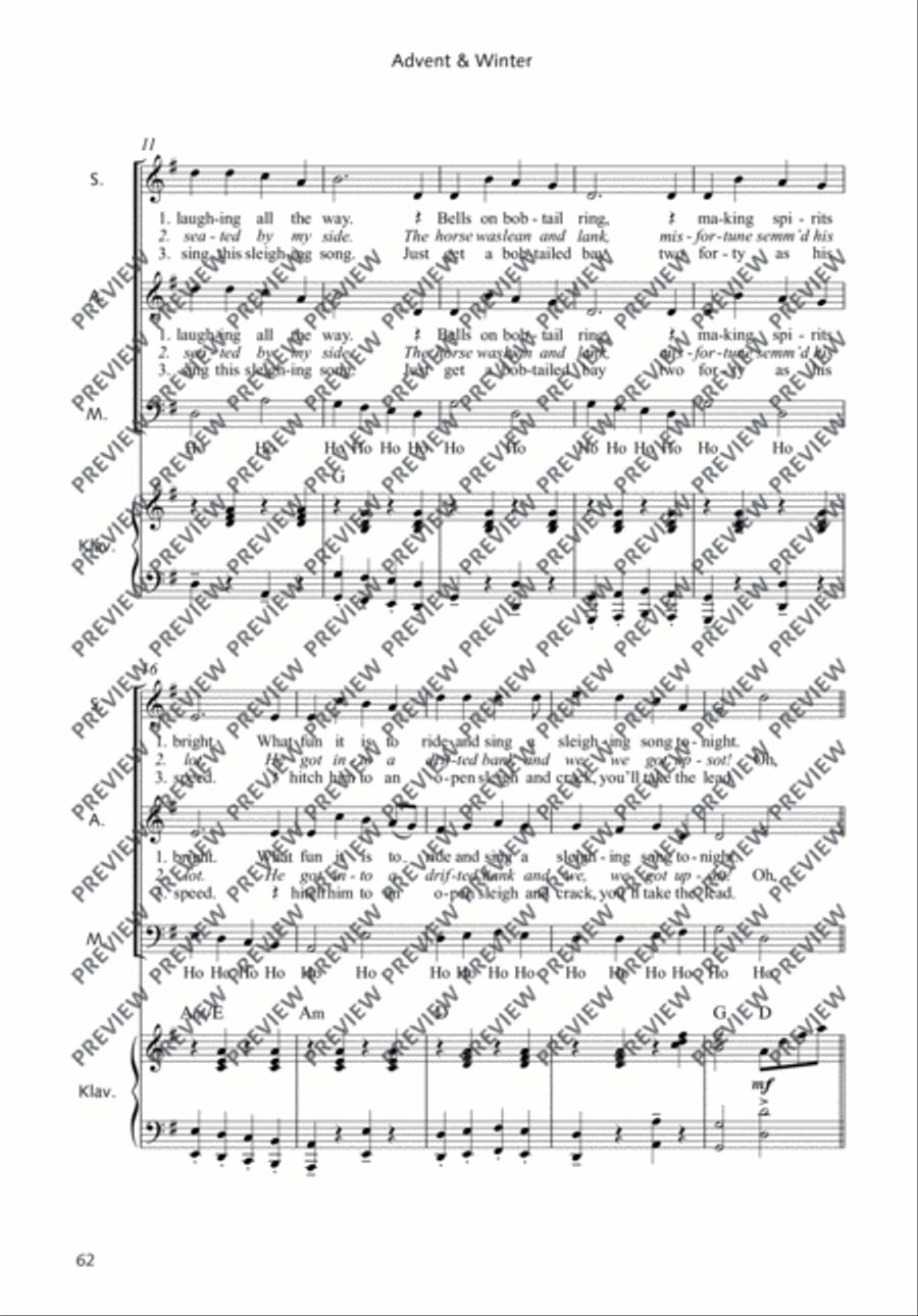 Jingle Bells 3-Part scores gallery preview page 3
