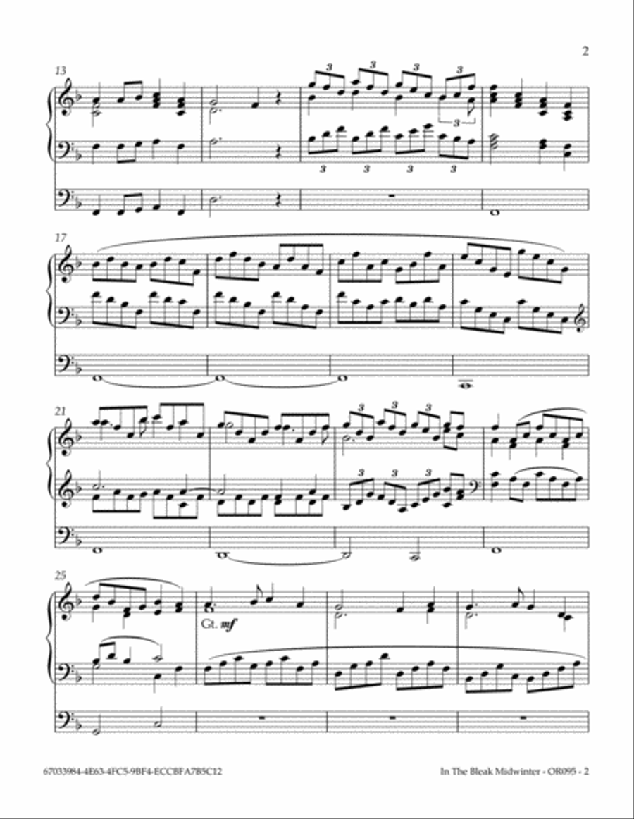 In The Bleak Midwinter Organ Solo scores gallery preview page 3