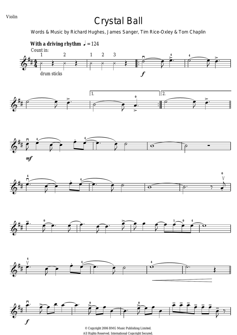 Crystal Ball Crystal Ball Violin Solo scores gallery preview page 1