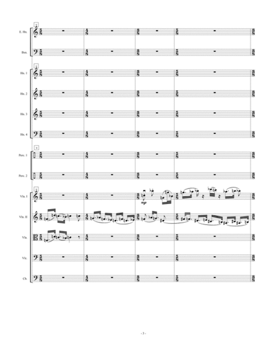 Music for String Orchestra, 8 french horns, 3 woodwinds, and 4 percussi.on image number null