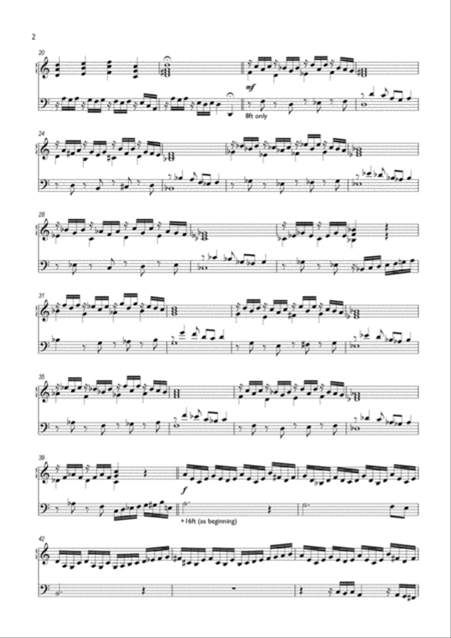 Toccata (for right hand and pedals) Organ Solo scores gallery preview page 2