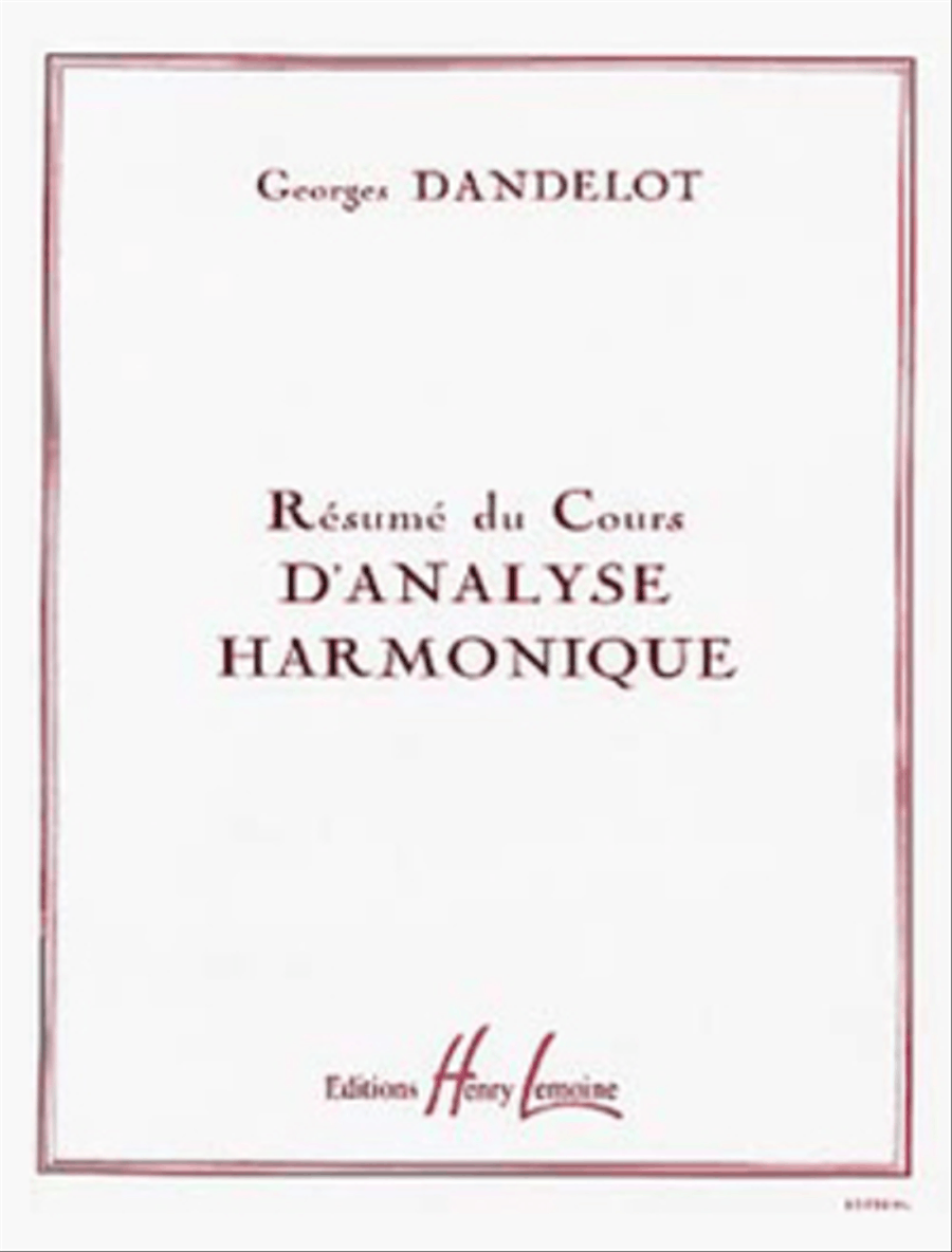 Resume de cours d'analyse harmonique Score scores gallery preview page 1