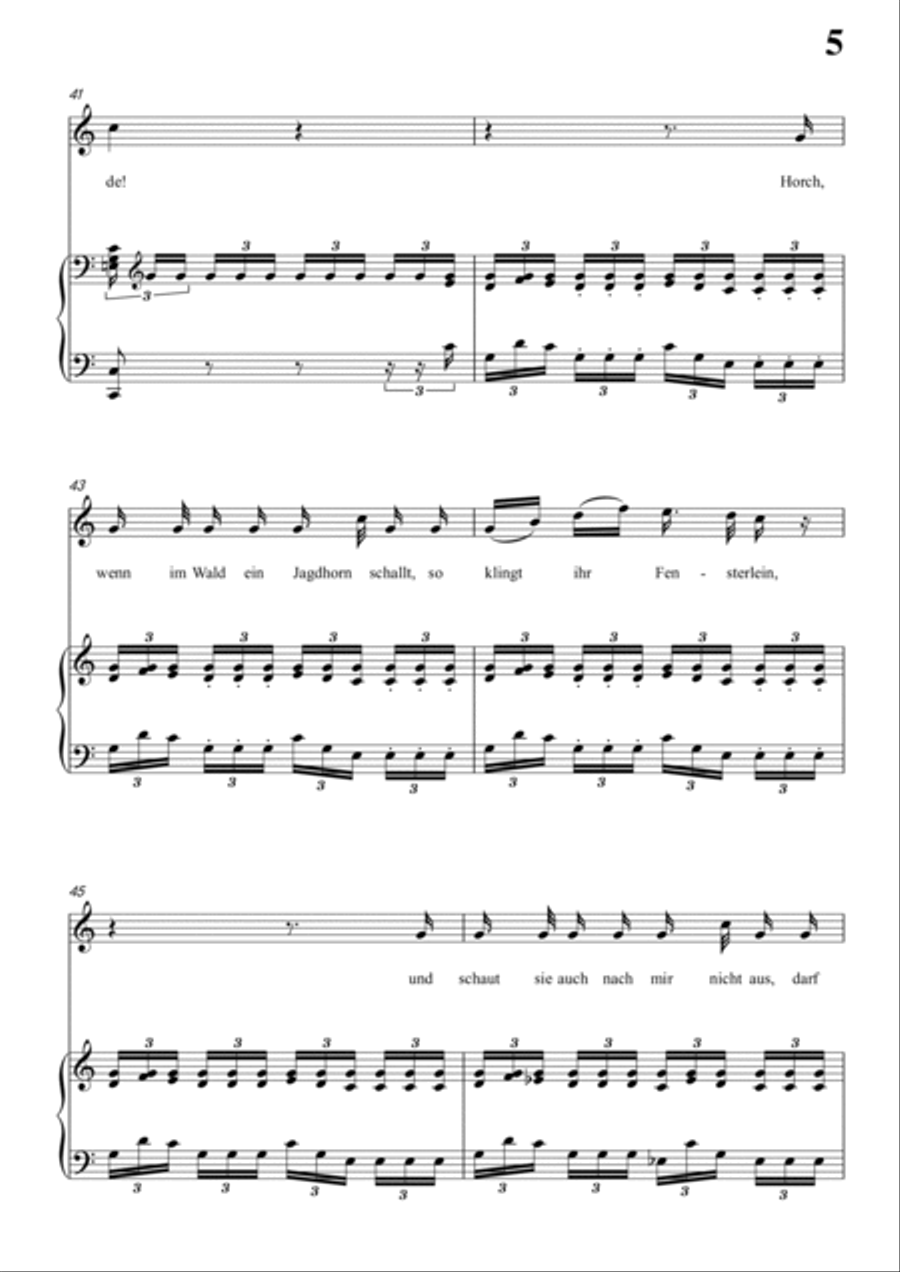 Schubert-Die böse Farbe,from 'Die Schöne Müllerin',Op.25 No.17 in C for Vocal and Piano Voice scores gallery preview page 6