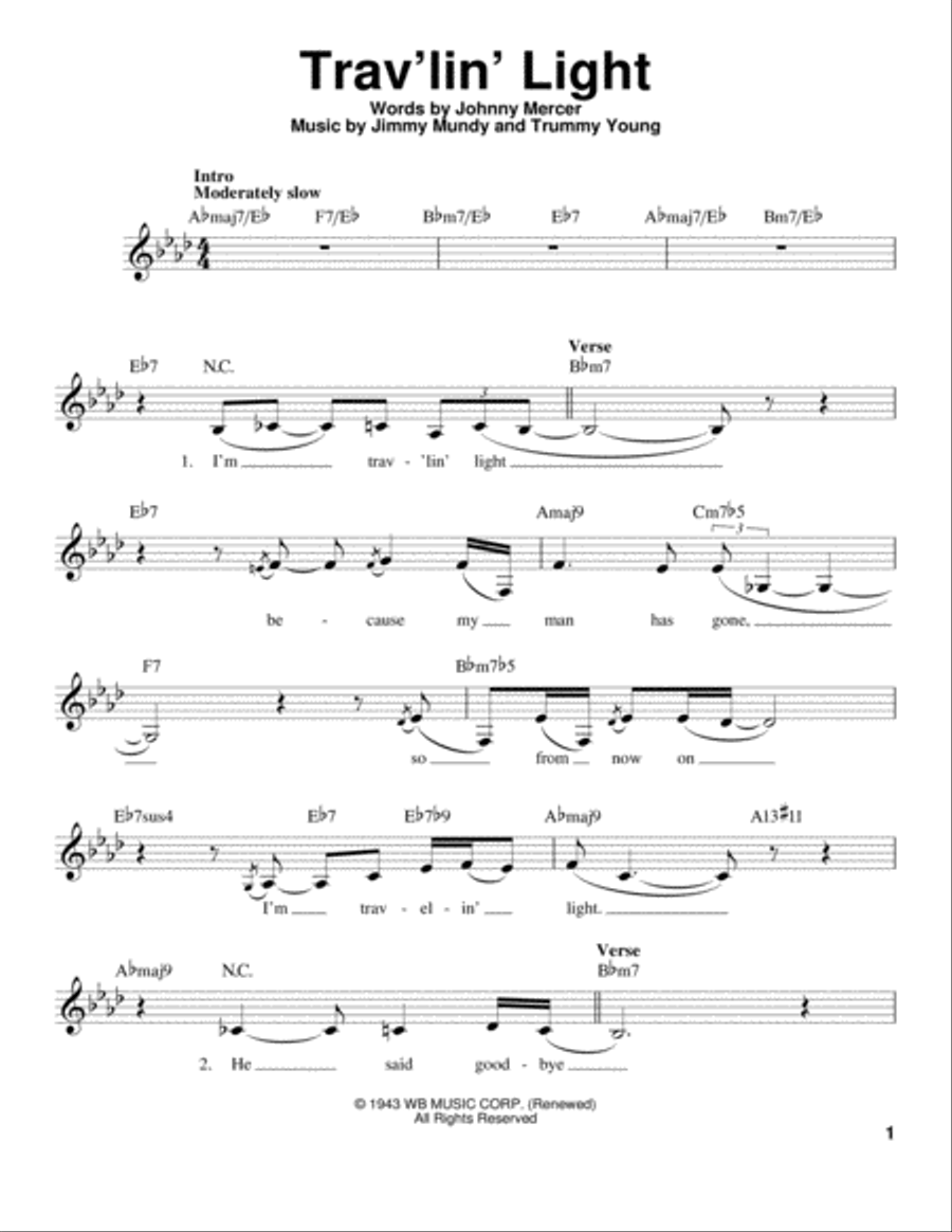 Trav'lin' Light Voice scores gallery preview page 1