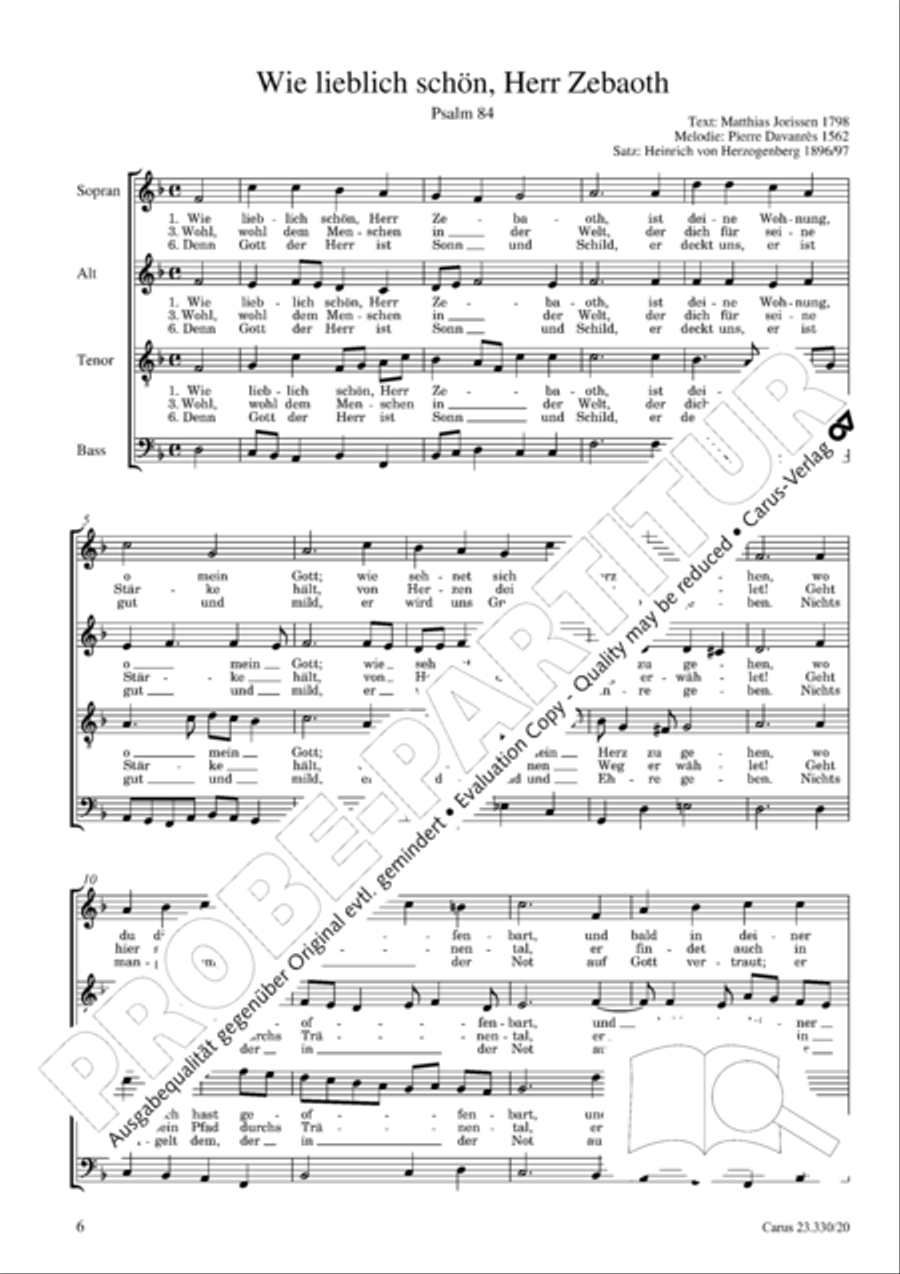 Sechs Chorsatze ohne Opuszahl Score scores gallery preview page 7