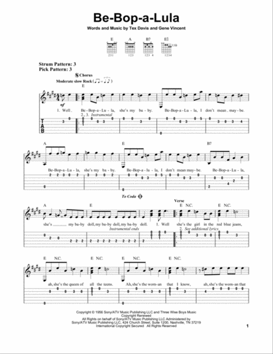 Be-Bop-A-Lula Be-Bop-A-Lula Acoustic Guitar scores gallery preview page 1