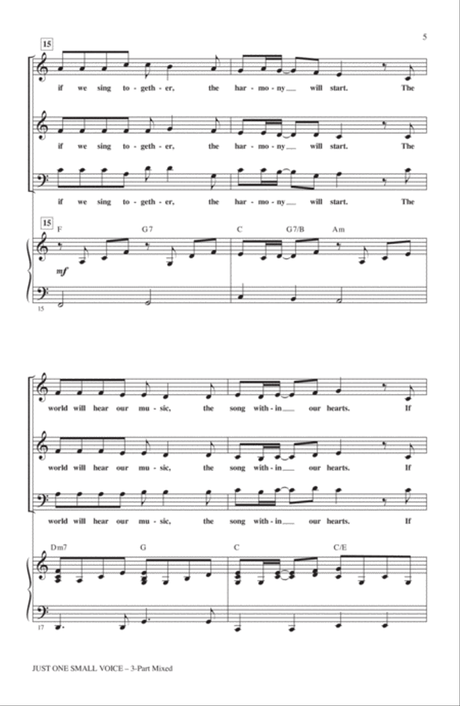 Just One Small Voice Just One Small Voice 3-Part scores gallery preview page 3