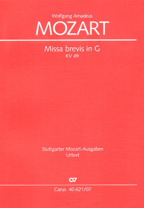 Book cover for Missa brevis in G major