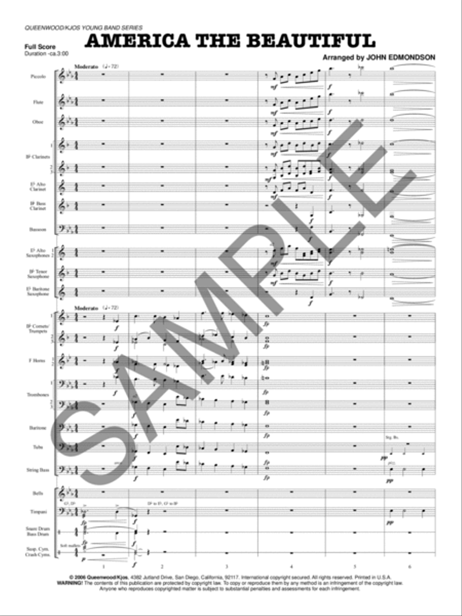 America the Beautiful Concert Band scores gallery preview page 2