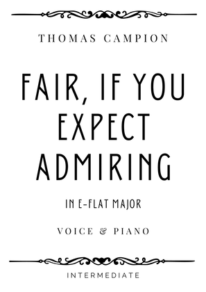 Book cover for Campion - Fair, If you Expect Admiring in E-Flat Major - Intermediate