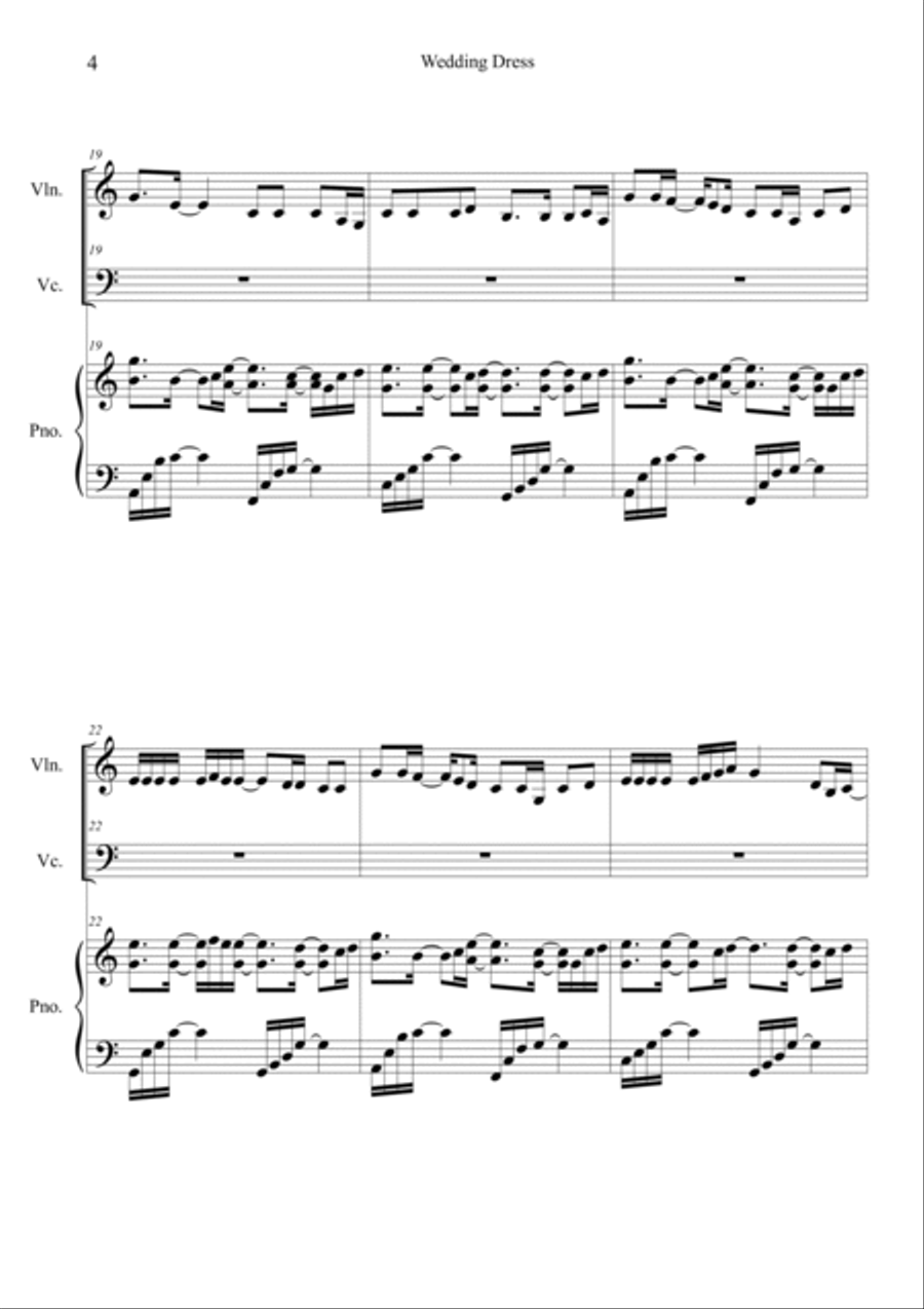 Wedding Dress Piano Trio scores gallery preview page 4