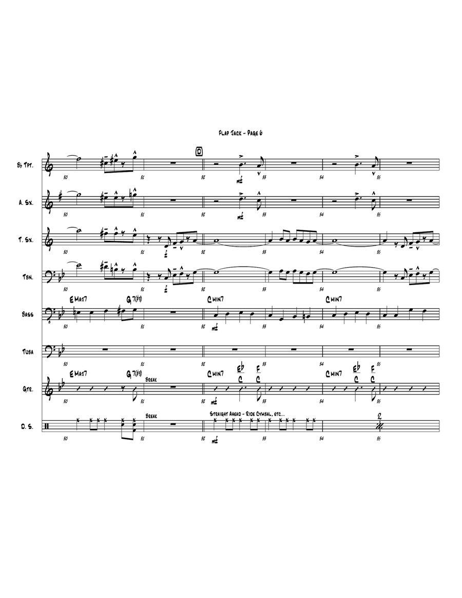 Flap Jack (septet version / Blowholes) Jazz Ensemble scores gallery preview page 6