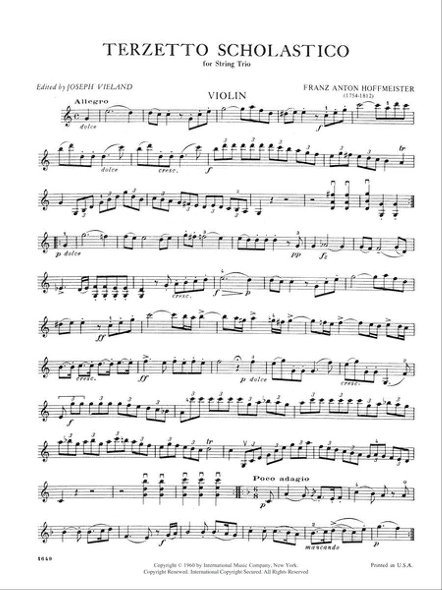 Terzetto Scholastico String Trio scores gallery preview page 2