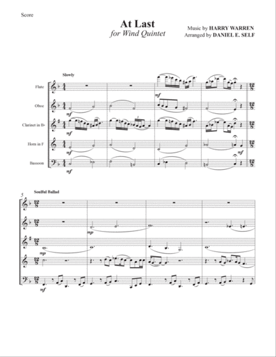 At Last At Last Woodwind Quintet scores gallery preview page 2