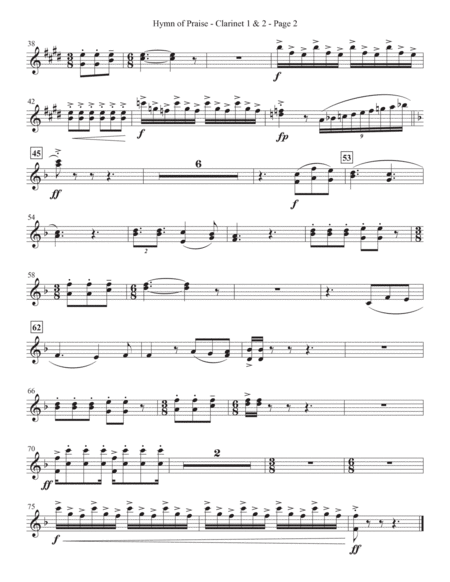 Hymn Of Praise - Bb Clarinet 1 & 2