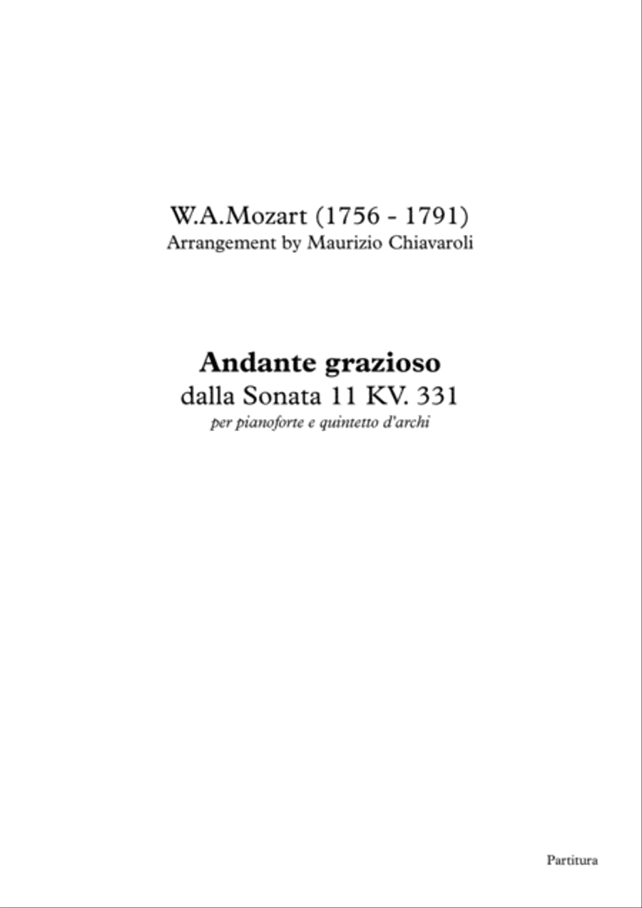 Andante grazioso ( dalla Sonata 11 KV. 331 ) String Orchestra scores gallery preview page 1