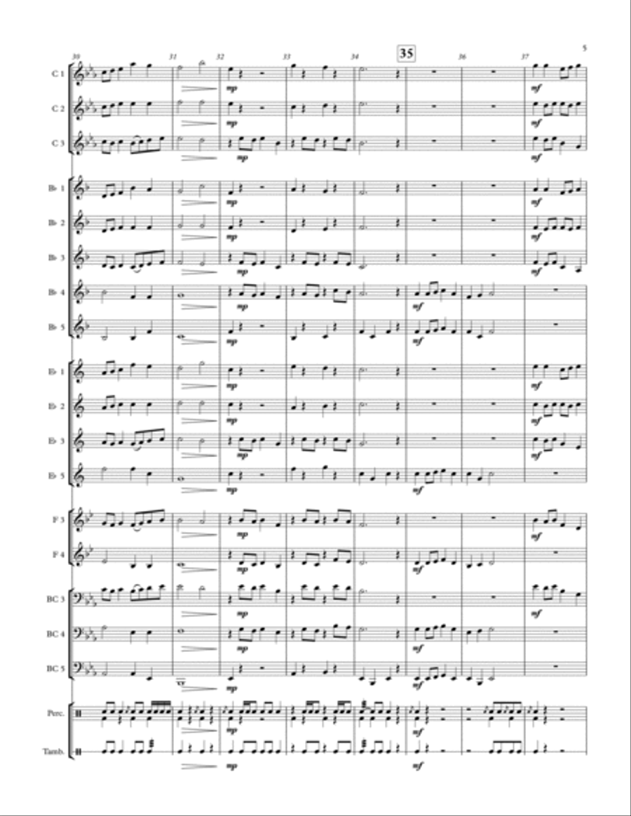 Triumph - for adaptable quintet Concert Band scores gallery preview page 5