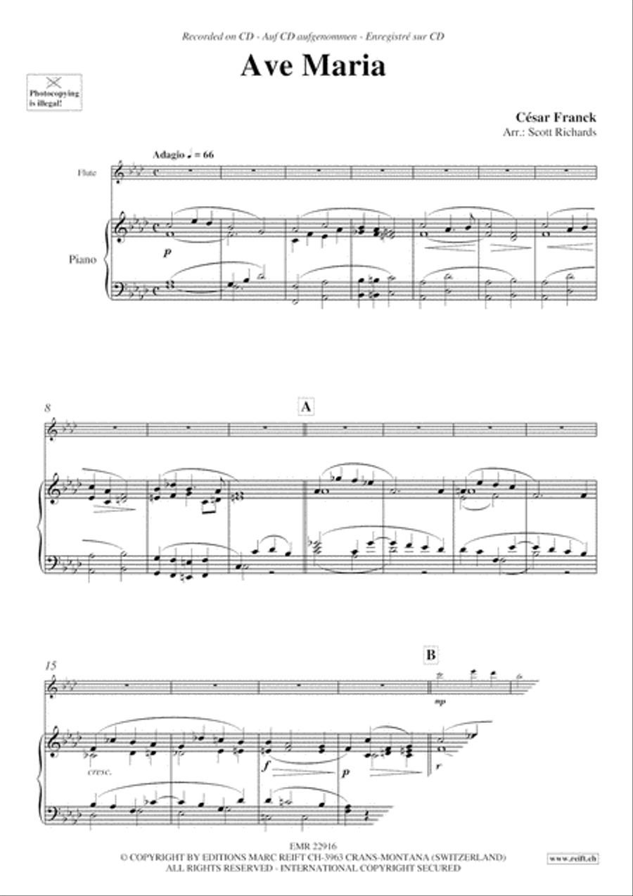 Ave Maria Flute Solo scores gallery preview page 4